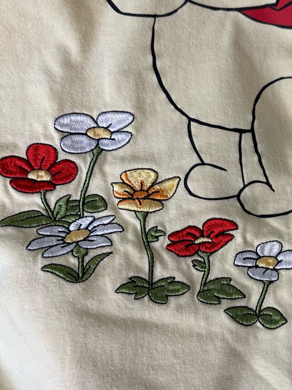 Winnie The Pooh Embroidered Yellow T Shirt M - Picture 4 of 6
